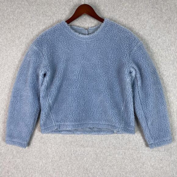 Lululemon Blue Wool Blend Whenever Crew Sherpa Pullover Size 4 - Picture 2 of 9